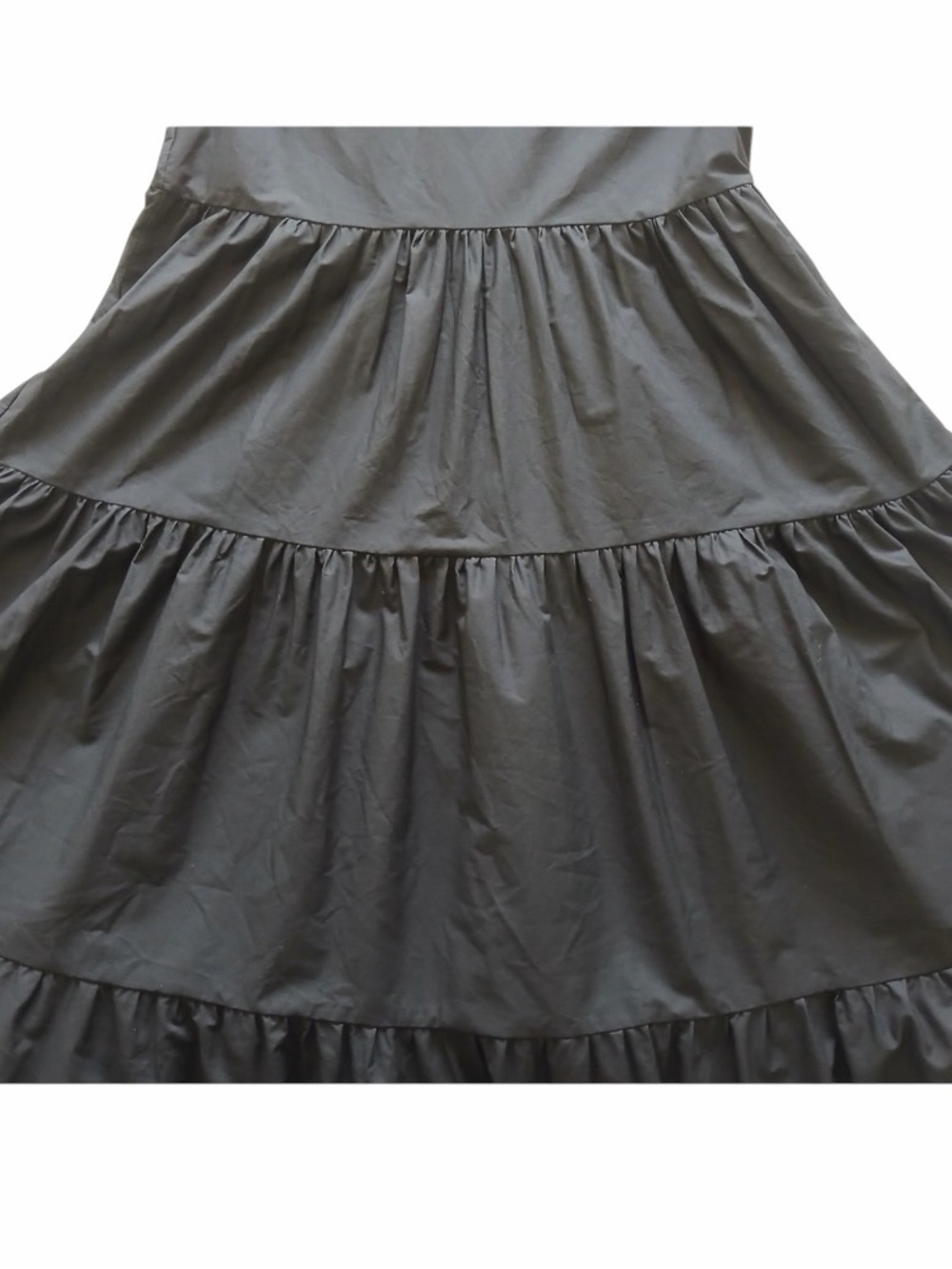 Chepe Italy Black Tiered Poplin Ruffle Sleeve Dress Sz- S Dark Cottagecore - Picture 10 of 14